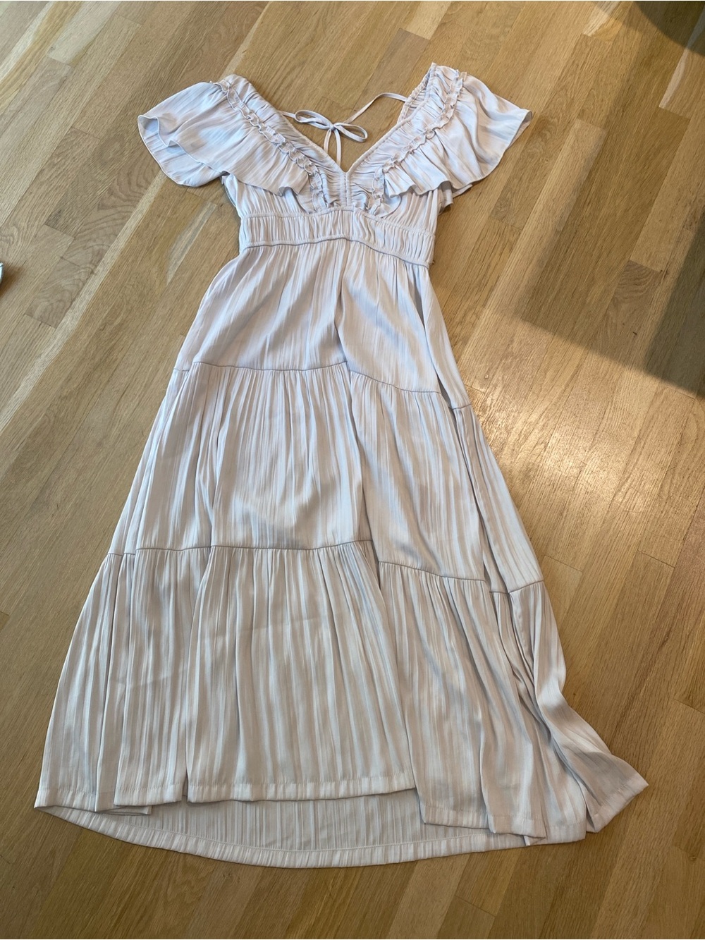 Anthropologie Dusty Rose Ruffled Maxi Dress